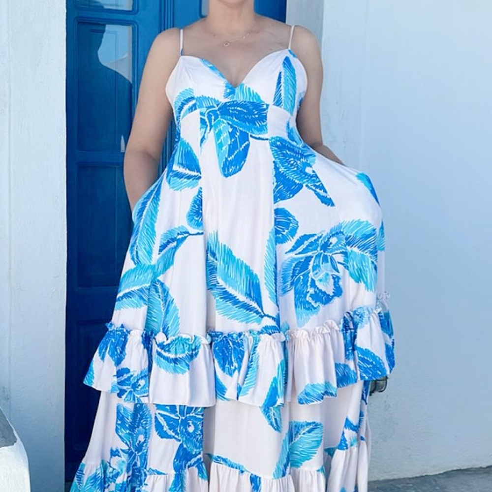 Blue Floral Maxi Dress